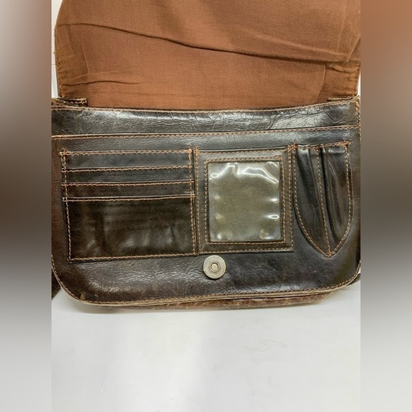 Vintage Force Ten West Leather Cross Body Western Style Hobo Purse With Concho - Picture 11 of 16